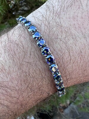 blue moissanite bracelet