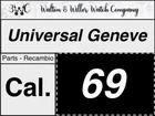 NOS 1 Pc Universal Geneve 69 Original Parts Vintage Genuine Movement 3WC