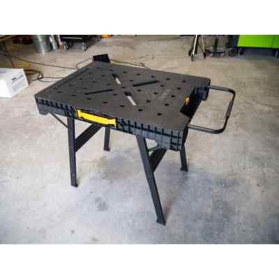 33 Inch Heavy Duty Metal Express Folding Workbench Table Black 1000 lbs Capacity