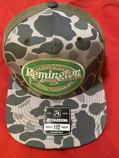 Vintage Remington patch on old school duck Camo richardson 112 Snapback Cap