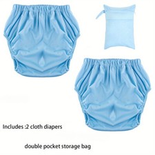 2Pack TPU Adult Washable Incontinence Underwear Diaper Pants Reusable Leakproof
