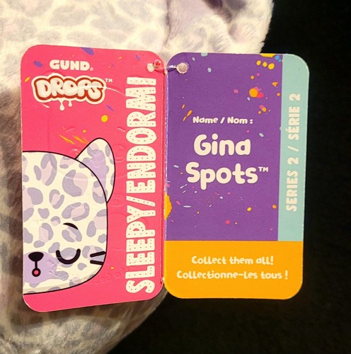 Gund Drops, Sleepy Gina Spots, Series 2 Collectable, Large Purple Leopard BNWT! - Picture 5 of 8