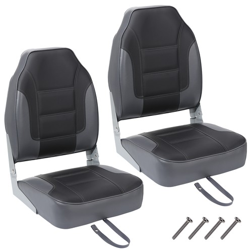 2 Pack Folding Boat Seats, High Back Fishing Boat Seat, Comfortable Boat Chairs  - Picture 1 of 15