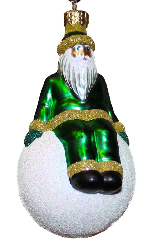 Patricia Breen Santa Glass Christmas Ornament - Poland AS-IS