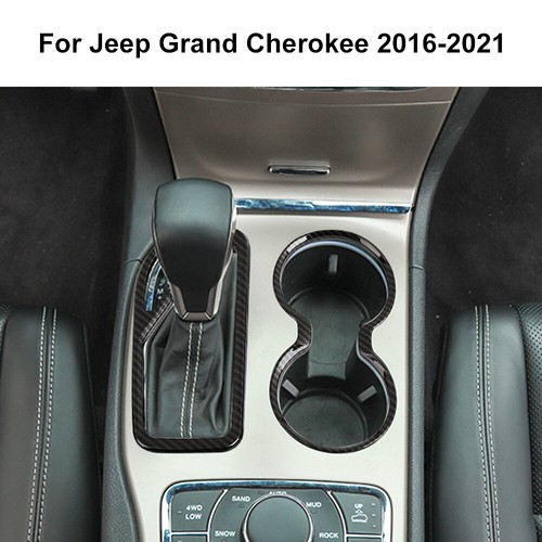 Carbon Fiber Inner Gear Shift Cup Holder Trim Panel for Jeep Grand Cherokee 16+ - Picture 5 of 8