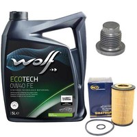 MotoröL Set 0W40 5 Liter + ÖLfilter + ÖLablassschraube FüR Renault Kangoo Twingo