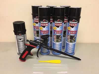Handi Foam - 6 Window & Door 24oz - 1 Gun Cleaner 12oz - Pro Gun - Great Stuff