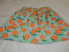 NWT H M Girls 5/6 Mandarin Orange and Daisy Skirt Elastic Pull Up waist So cute