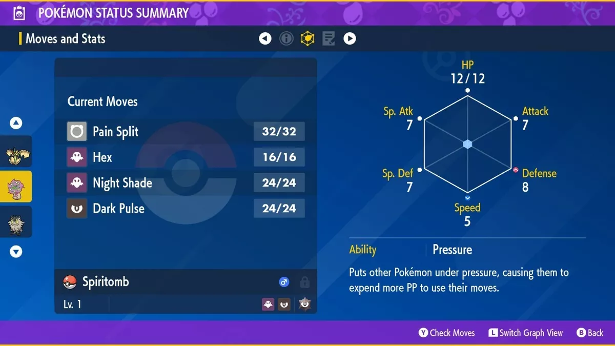 Shiny Spiritomb 6IVs Pokemon BDSP