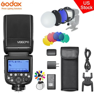 US Godox V860III-C 2.4G TTL HSS Flash Speedlite+Magnetic Color Filter For Canon