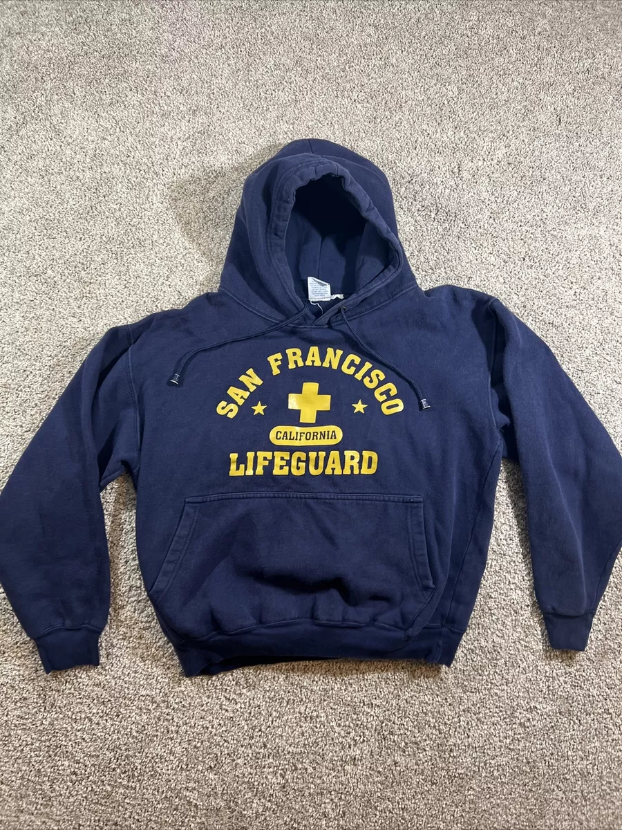 Lifeguard Hoodie Sweatshirt Adult M Blue Spell Out Pullover San Francisco  Mens