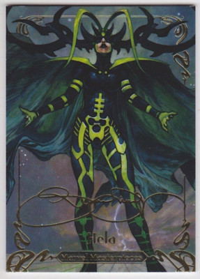 2018 Upper Deck Marvel Masterpieces #21 Hela Gold Foil Signature Series
