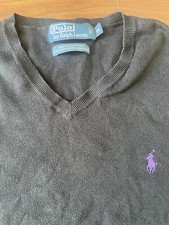 Polo Ralph Lauren Mens Medium Pima Cotton Exclusive Of Decoration Black Sweater