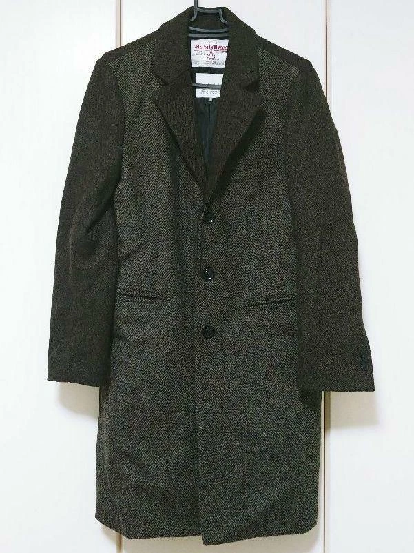 HARRIS TWEED SEVENDAYS=SUNDAY Chester Long Coat Jacket Wool Men's S From Japan