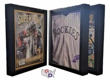 Lot of 3 Sports Program Magazine Display Frame UV Protecting Extra Deep GameDay