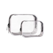 Clear Travel Bags for Toiletries, Lightweight Clear 2 Pack 2 clear pouches