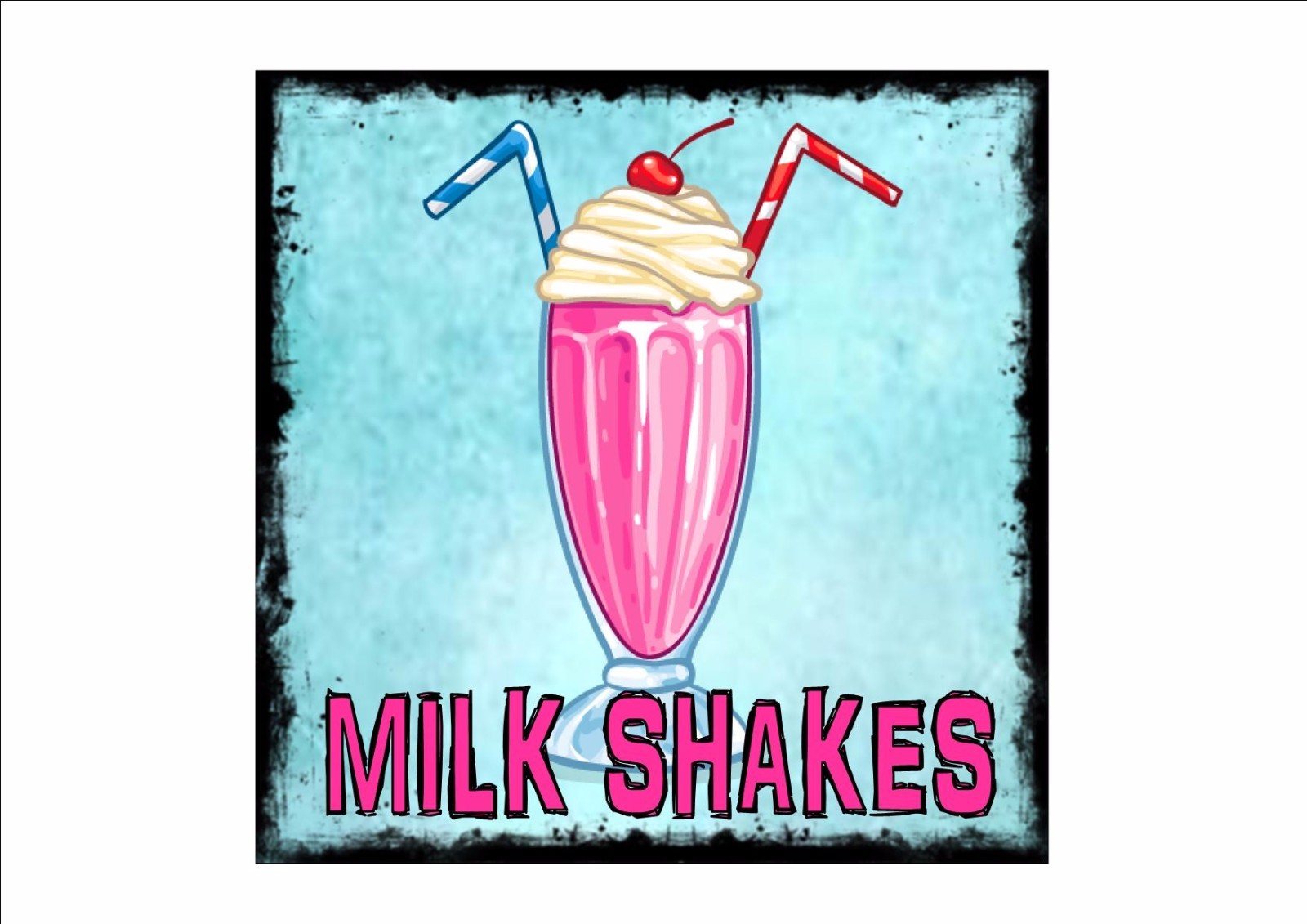 American Vintage Style Diner Sign Cafe Sign Milkshakes Retro Style