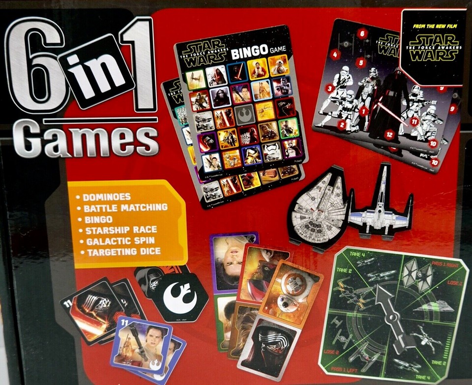 Star Wars Game Set Galactic Spin 6in1 Dominoes Bingo Battle Matching