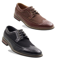 Men's Spectator Two Tone Tweed Perforated Wing Tip Lace Up Oxford Dress Shoes