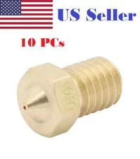 10 PCs 0.2 - 1mm Brass Nozzle 1.75mm Extruder 3D Printer V5 V6 J-Head Hotend