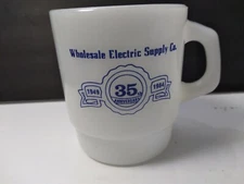 Wholesale Electric Supply Co 1949-1984 Anchor Hawking Milk Glass Mug
