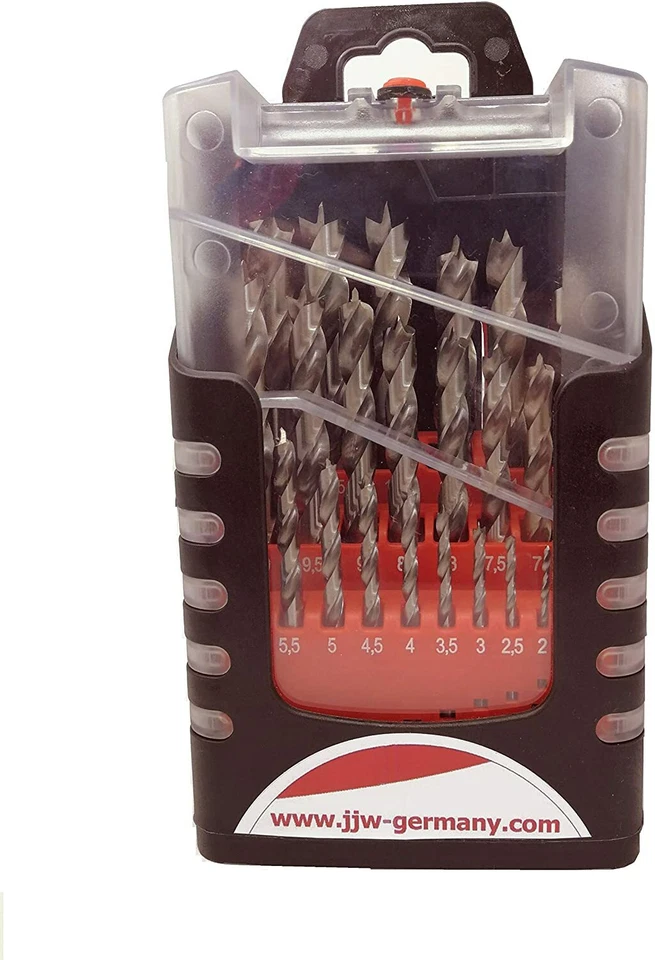 HSS-G 25-tlg Präzisions - Holzbohrer Set - 1-13mm > in 0,5 mm Schritten steigend - Bild 2 von 2