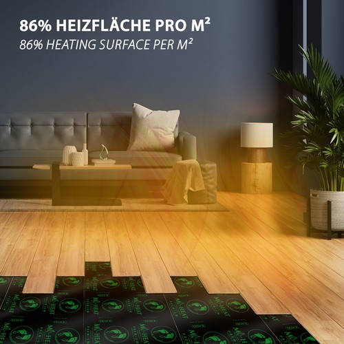Premium Heizfolie Infrarot Heizfilm Carbonfolie elektrische Fußbodenheizung 80W - Bild 4 von 84