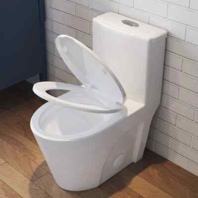 One-Piece Toilet Syphonic for small water-saving W/Chair Seat ADA Height 17.2''