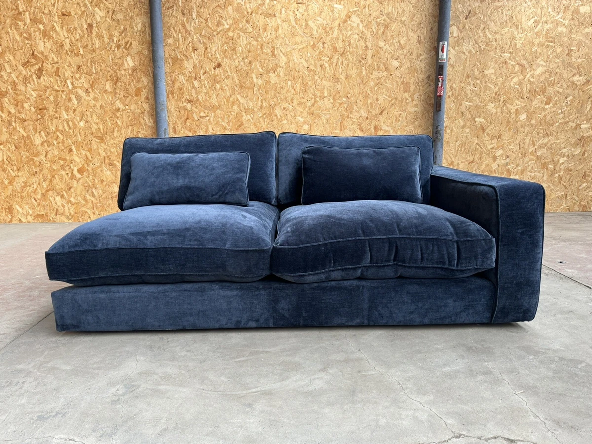 Brand New Sofology Cavalli 3 Seater Left Hand Section Navy Velour