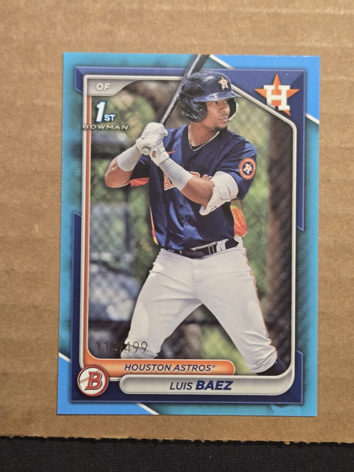 Luis Baez 2024 Bowman #BP-66 1st Sky Blue Paper Parallel #/499
