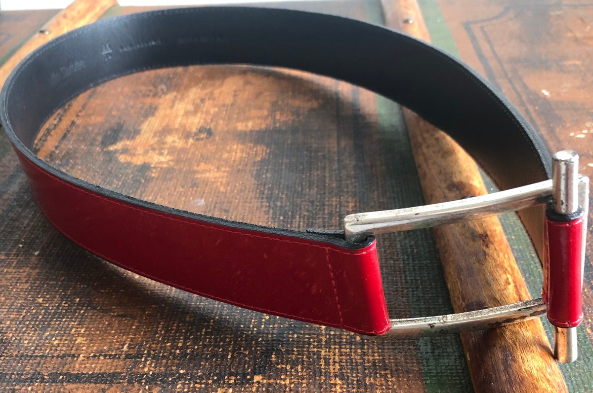 VINTAGE Belt Italian leather acrylic links euc Acrylic Vintage Belts for sale | eBay main image 3