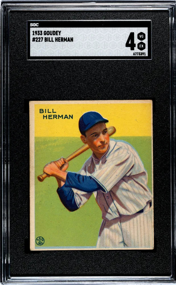 1933 Goudey Bill Herman #227 SGC 4