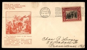Mayfairstamps US FDC 1929 George Rogers Clark Vincennes First Day Cover aaz_9469