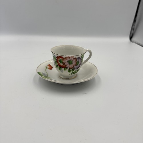 Taza y platillo demitasse de colección Japón floral/oro adornado - Imagen 1 de 6