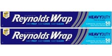Reynolds Wrap Aluminum Foil, Heavy Duty, 50 sq ft, 2 pack 