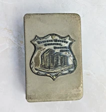 ~Antique GENERAL MOTORS Detroit Michigan Pocket Match Holder Safe Box Vesta~