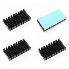 4 PCS Aluminum Heatsink With Thermal Tape For Raspberry Pi M.2 SSD 50x25x10mm