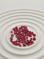 0.03 oz Small Bag of 2mm 4mm Red Glass Beads High-Shine Faceted Mixed Size S