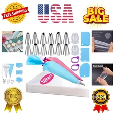 Piping Bags and Tips Set, 100Pcs 12 Inch Pastry Bags, Icing Bags Disposable f...