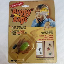Vintage 1984 M-Toy Marty Toys "Buggy Bugs" Friction Toy Sealed NOS Green Beetle