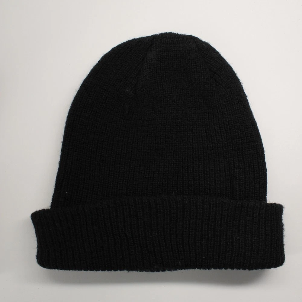 Made USA WOOL knit black watch cap
