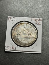 1963 Canada Silver Dollar Large 80% Silver Foreign World $1 Coin (Raw19152)
