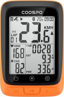 COOSPO Bike Computer Wireless GPS, Cycling GPS Tracker Orange 