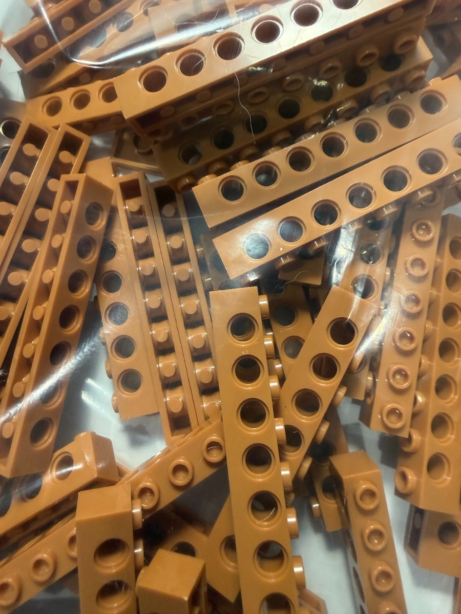 LEGO- NEW-#3702-MEDIUM NOUGAT-TECHNIC BRICK 1 X 8 W/ HOLES-10
