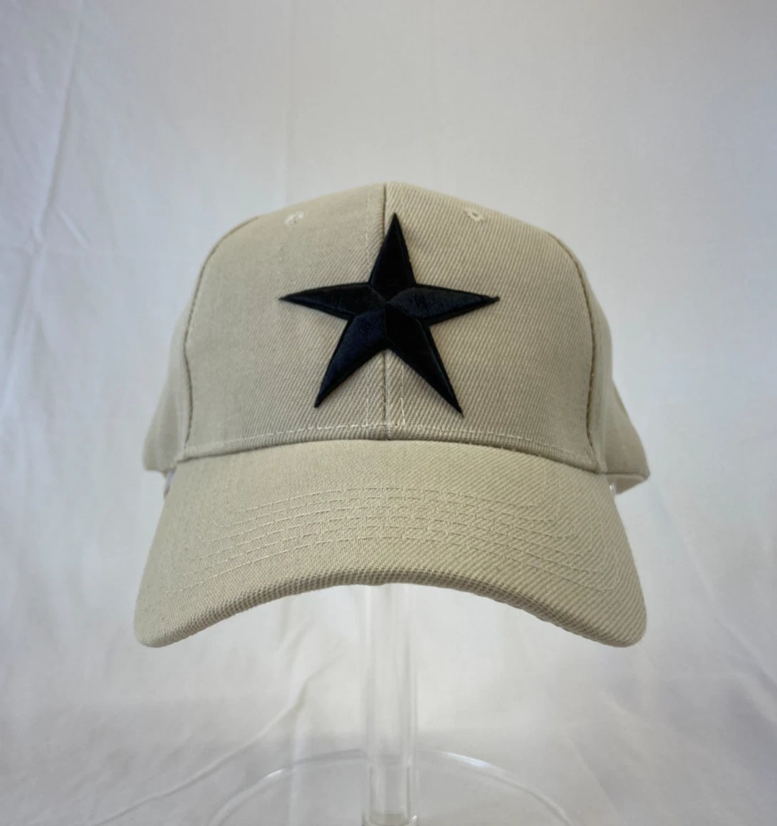 Black Star Baseball Cap Strapback Hat Khaki NWOT Outdoor Classic Casual Wear OS