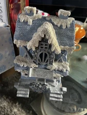 The Encore Group 1999 "Snow Sports Shop" Christmas Village House Blue Snow