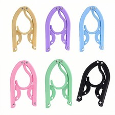 6 Pack Foldable Clothes Hangers for Travel - Portable, No Slip & Windproof