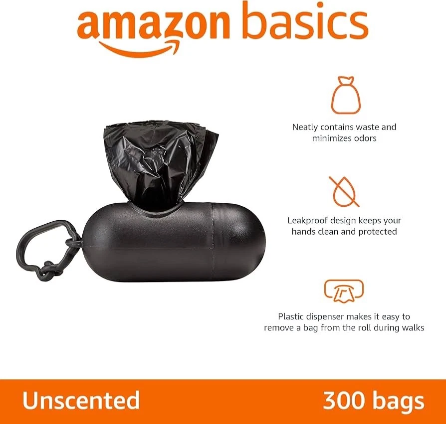 Dog Poop Waste Bags 300 Count with Dispenser & Clip, Leakproof, Unscented - Image 2 of 4