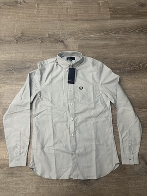 Fred Perry Oxford Shirt Pearl Blue Long Sleeve Mens Small BNWT - M3551