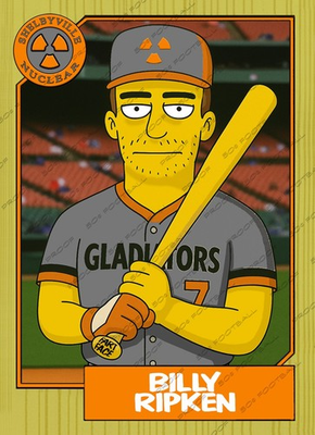 #ad Billy Ripken Error Fart? Simpsons Shelbyville Softball Team Custom Trading Card $5.99